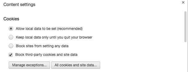 chrome block cookie